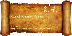 Kirchknopf Anna névjegykártya